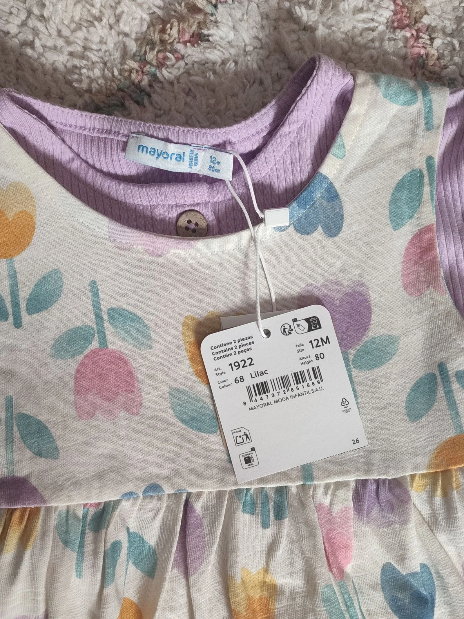 🌷Jurk met tulpen + jas/T-shirt (80cm) - Mayoral – photo 3